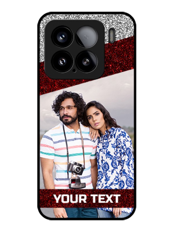 Custom Xiaomi 15 5G Custom Glass Phone Case - Image Holder With Glitter Strip Design