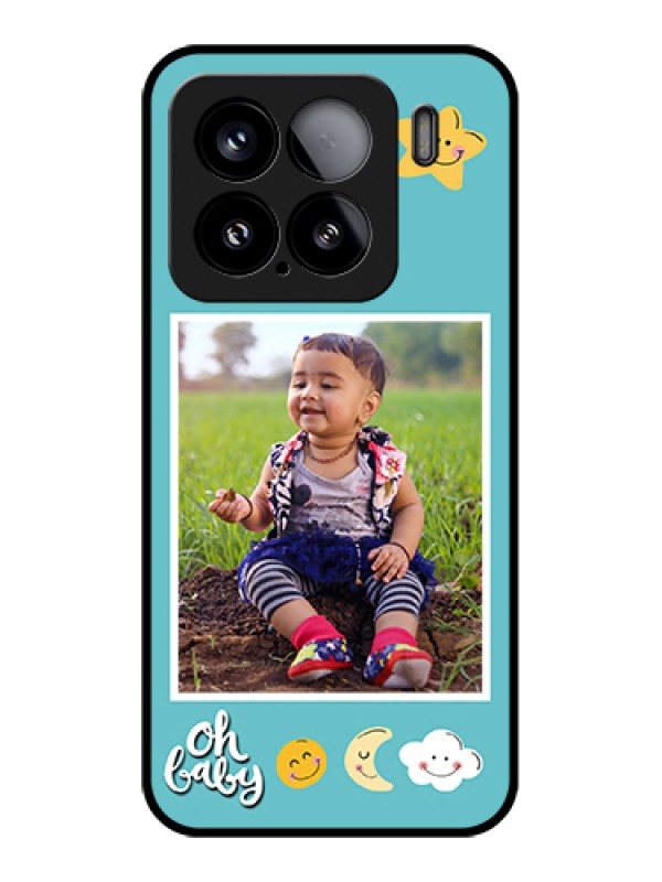 Custom Xiaomi 15 5G Custom Glass Phone Case - Smiley Kids Stars Design