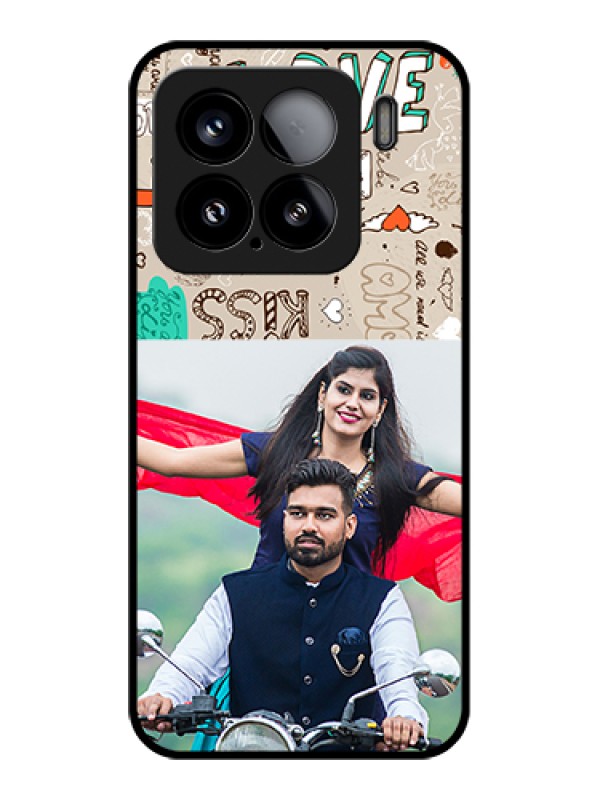 Custom Xiaomi 15 5G Custom Glass Phone Case - Love Doodle Pattern