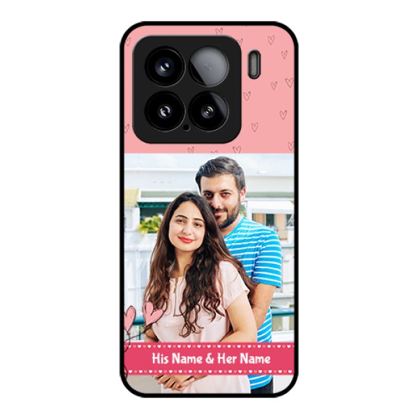 Xiaomi 15 5G Custom Glass Phone Case - Love Design Peach Color Xiaomi 15 5G Custom Glass Phone Case - Love Design Peach Color