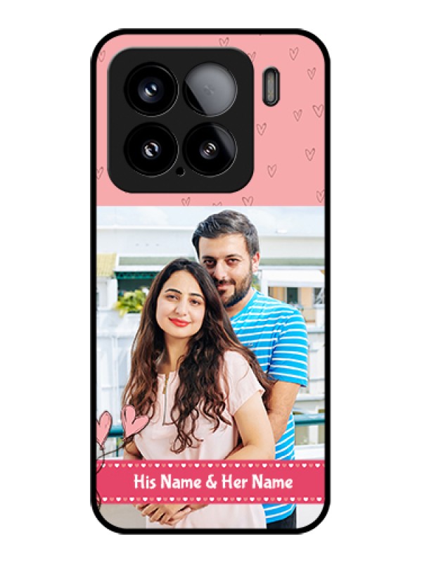 Custom Xiaomi 15 5G Custom Glass Phone Case - Love Design Peach Color