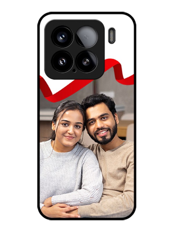 Custom Xiaomi 15 5G Custom Glass Phone Case - Red Ribbon Frame Design