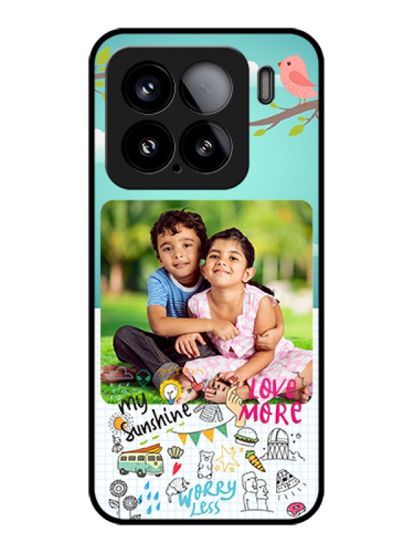 Custom Xiaomi 15 5G Custom Glass Phone Case - Doodle Love Design