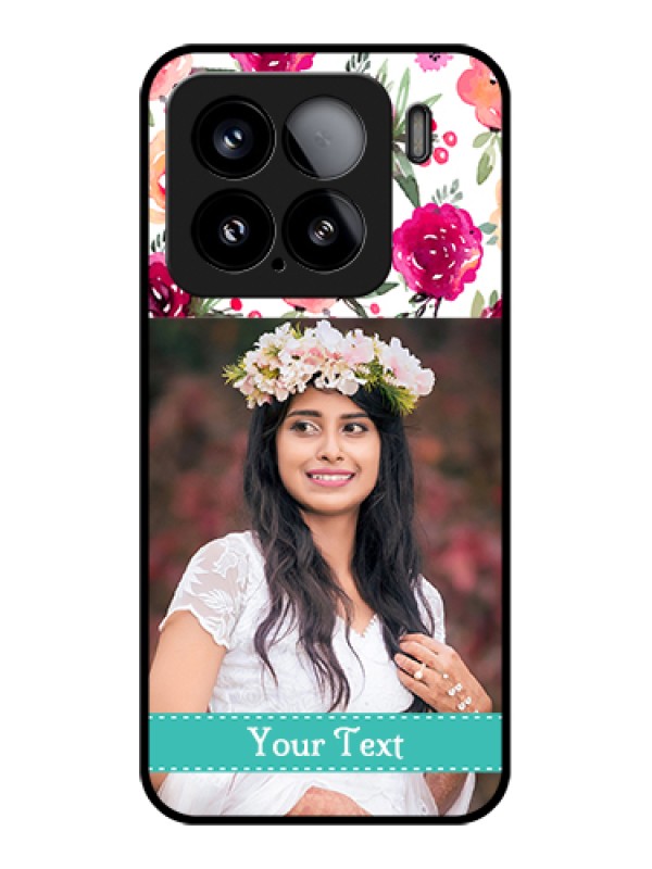 Custom Xiaomi 15 5G Custom Glass Phone Case - Water Colors Floral Design