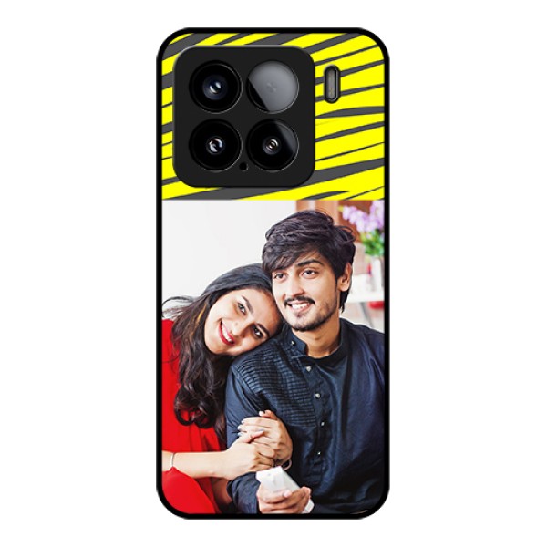 Xiaomi 15 5G Custom Glass Phone Case - Yellow Abstract Design