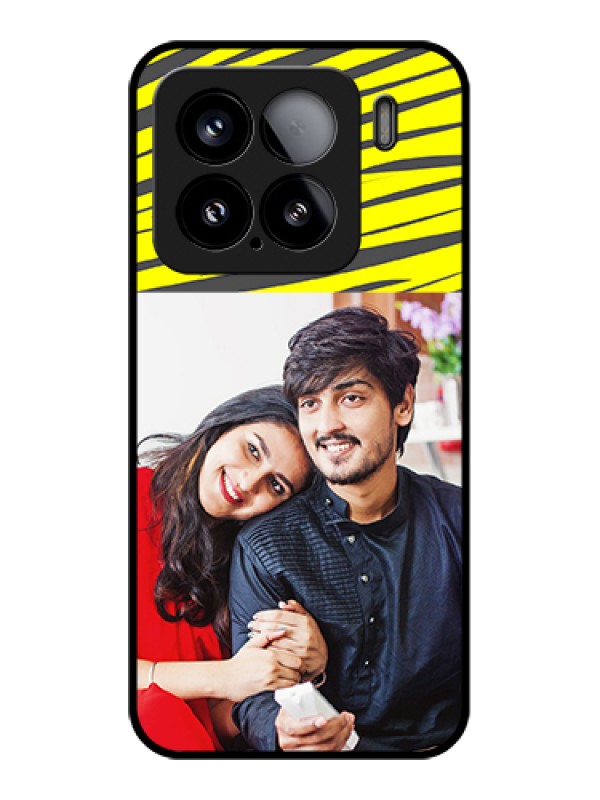 Custom Xiaomi 15 5G Custom Glass Phone Case - Yellow Abstract Design