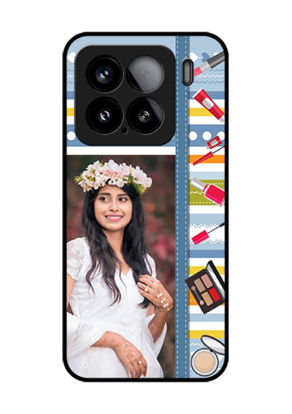 Xiaomi 15 5G Custom Glass Phone Case - Makeup Icons Design