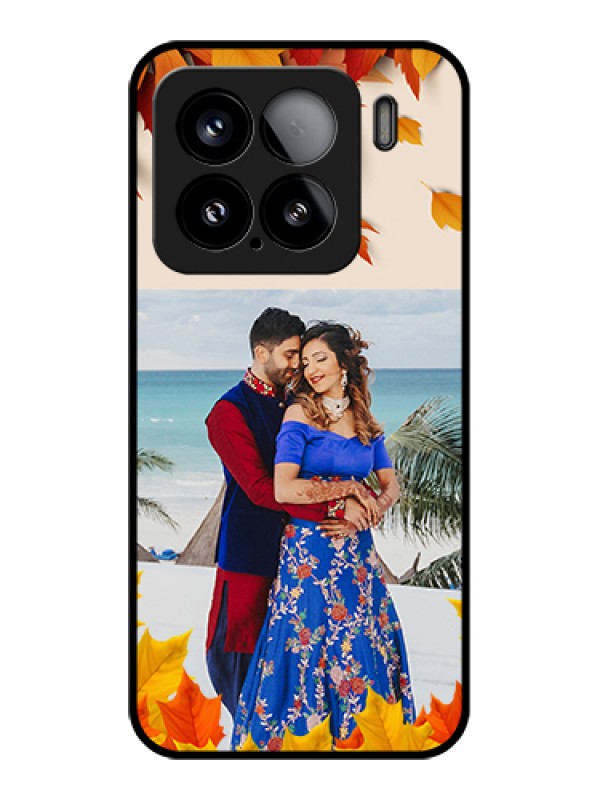 Custom Xiaomi 15 5G Custom Glass Phone Case - Autumn Maple Leaves Design