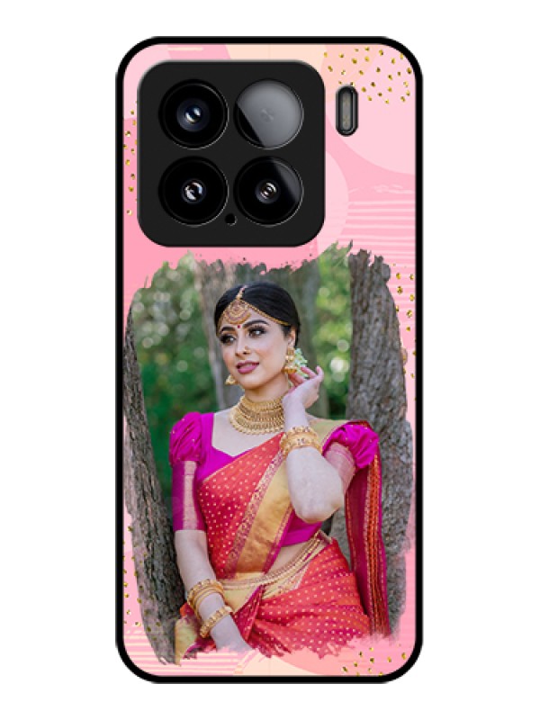 Custom Xiaomi 15 5G Custom Glass Phone Case - Gold Glitter Splash Design