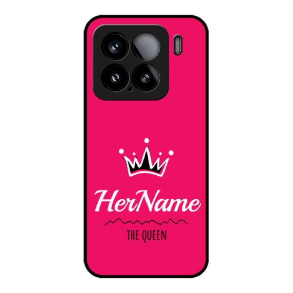 Xiaomi 15 5G Custom Glass Phone Case - Queen With Name Design Xiaomi 15 5G Custom Glass Phone Case - Queen With Name Design