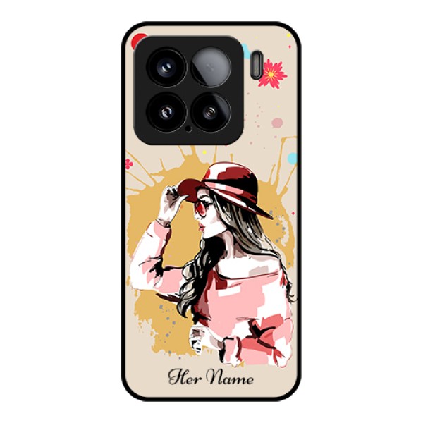 Xiaomi 15 5G Custom Glass Phone Case - Women With Pink Hat Design Xiaomi 15 5G Custom Glass Phone Case - Women With Pink Hat Design