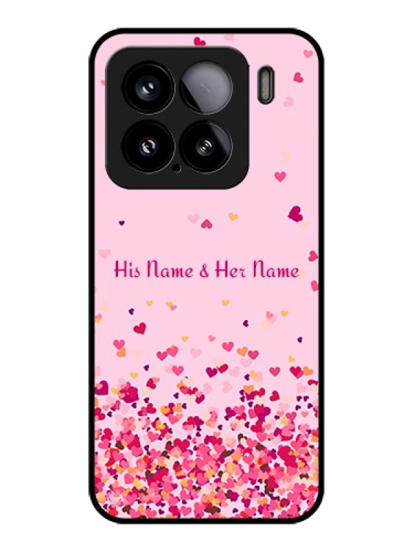 Custom Xiaomi 15 5G Custom Glass Phone Case - Floating Hearts Design
