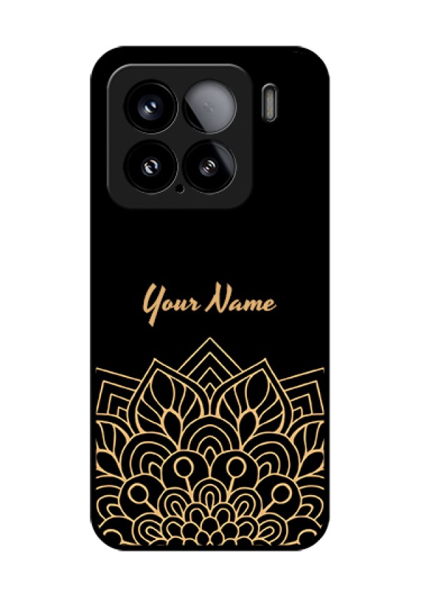Xiaomi 15 5G Custom Glass Phone Case - Golden Mandala Design