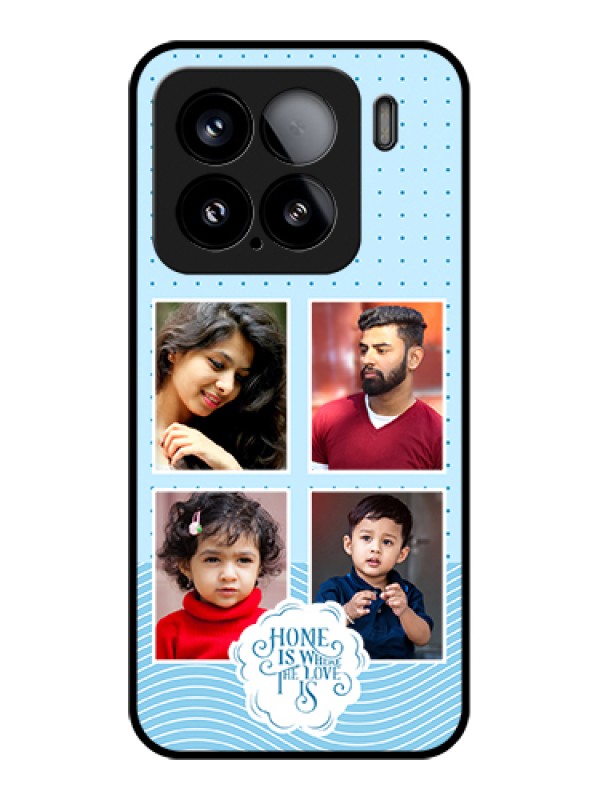 Custom Xiaomi 15 5G Custom Glass Phone Case - Cute Love Quote With 4 Pic Upload Design