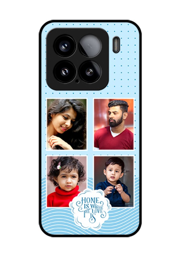 Xiaomi 15 5G Custom Glass Phone Case - Cute Love Quote With 4 Pic Upload Design