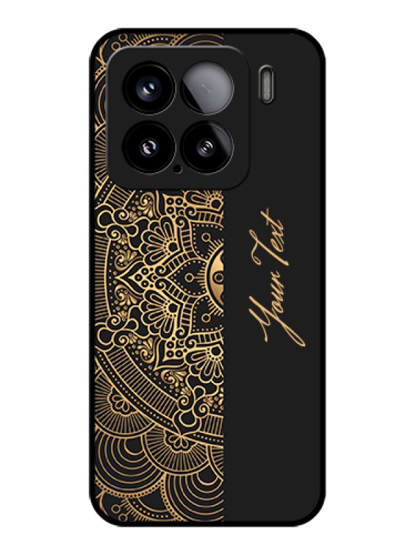 Custom Xiaomi 15 5G Custom Glass Phone Case - Mandala Art With Custom Text Design