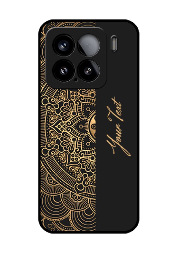 Xiaomi 15 5G Custom Glass Phone Case - Mandala Art With Custom Text Design