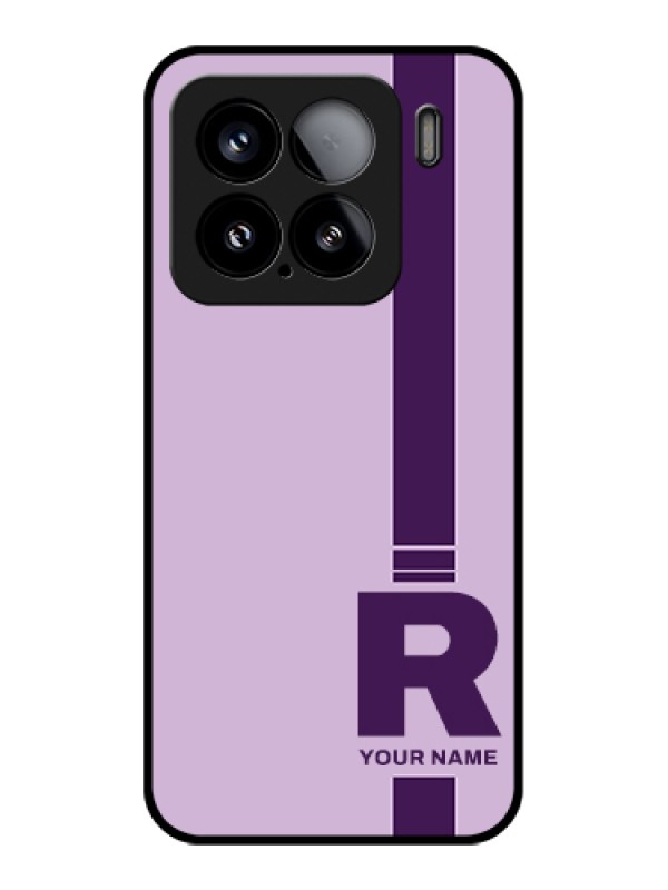 Custom Xiaomi 15 5G Custom Glass Phone Case - Simple Dual Tone Stripe With Name Design