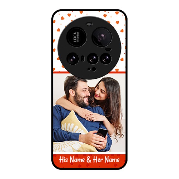 Xiaomi 15 Ultra 5G Custom Glass Phone Case - Orange Love Symbol Design