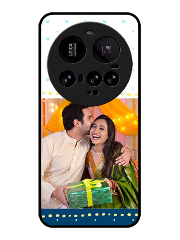 Custom Xiaomi 15 Ultra 5G Custom Glass Phone Case - White And Blue Abstract Design