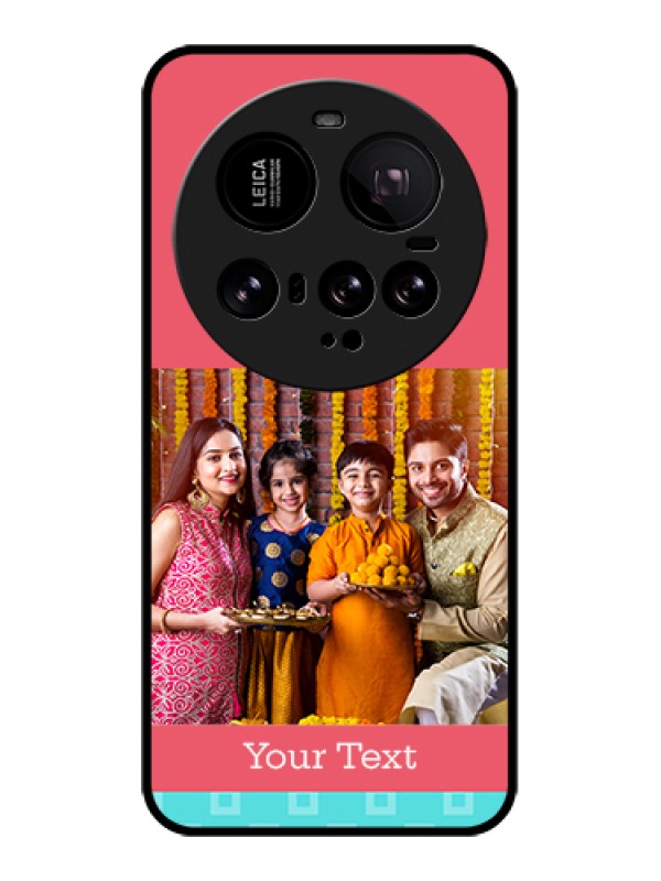 Custom Xiaomi 15 Ultra 5G Custom Glass Phone Case - Peach & Blue Color Design