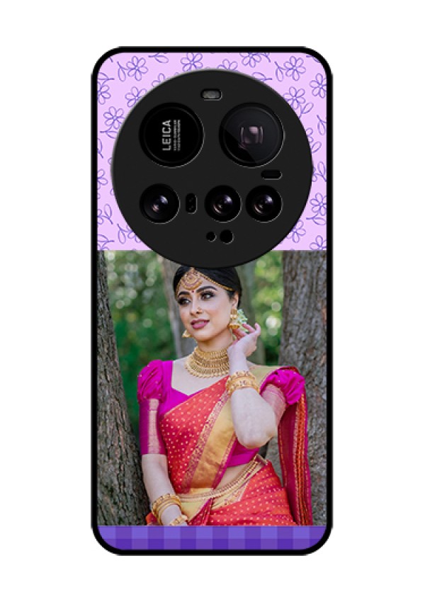 Xiaomi 15 Ultra 5G Custom Glass Phone Case - Purple Floral Design