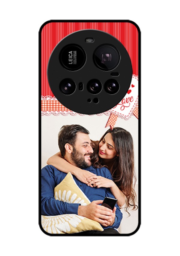 Xiaomi 15 Ultra 5G Custom Glass Phone Case - Red Love Pattern Design
