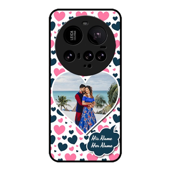 Xiaomi 15 Ultra 5G Custom Glass Phone Case - Pink & Blue Heart Design