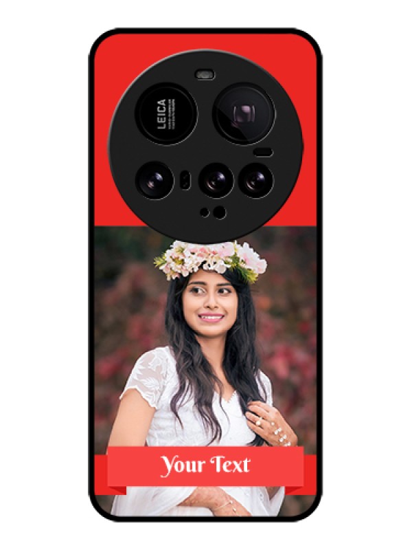 Custom Xiaomi 15 Ultra 5G Custom Glass Phone Case - Simple Red Color Design