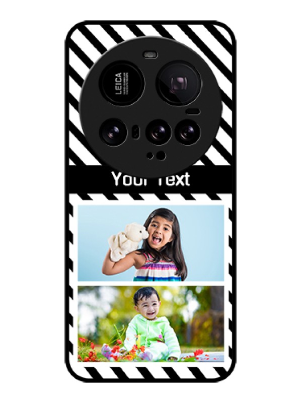 Custom Xiaomi 15 Ultra 5G Custom Glass Phone Case - Black And White Stripes Design