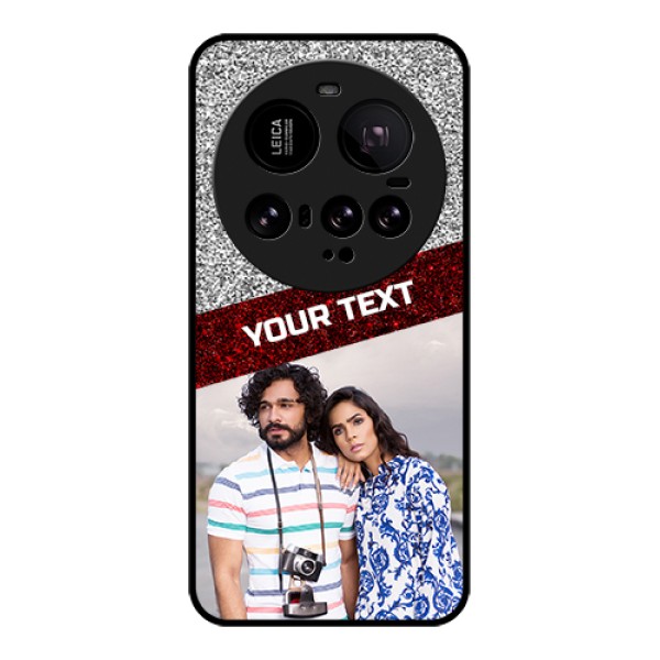 Xiaomi 15 Ultra 5G Custom Glass Phone Case - Image Holder With Glitter Strip Design Xiaomi 15 Ultra 5G Custom Glass Phone Case - Image Holder With Glitter Strip Design
