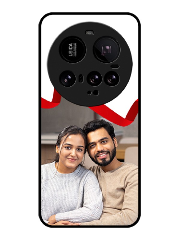 Custom Xiaomi 15 Ultra 5G Custom Glass Phone Case - Red Ribbon Frame Design