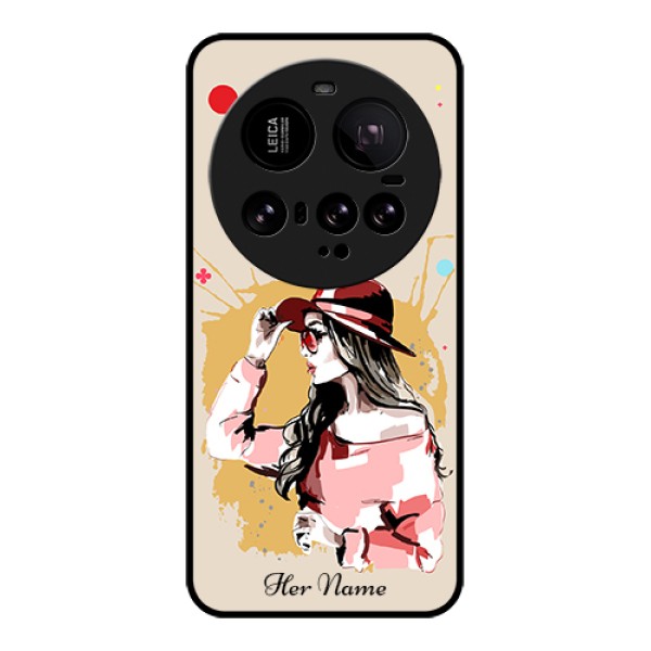Xiaomi 15 Ultra 5G Custom Glass Phone Case - Women With Pink Hat Design Xiaomi 15 Ultra 5G Custom Glass Phone Case - Women With Pink Hat Design