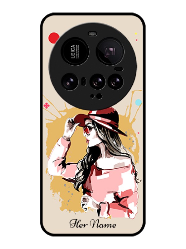 Custom Xiaomi 15 Ultra 5G Custom Glass Phone Case - Women With Pink Hat Design