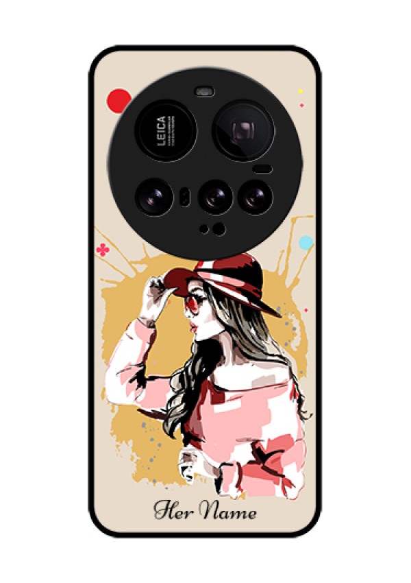 Xiaomi 15 Ultra 5G Custom Glass Phone Case - Women With Pink Hat Design