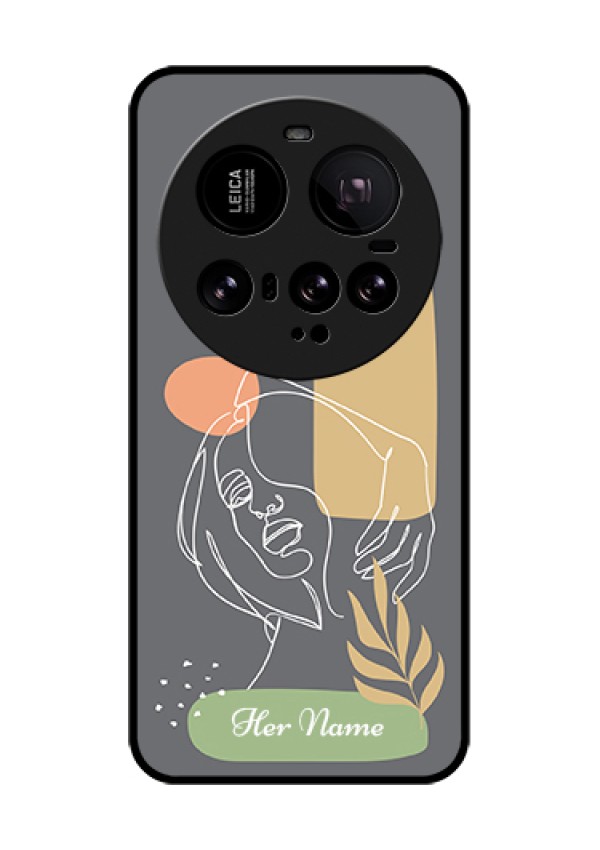Xiaomi 15 Ultra 5G Custom Glass Phone Case - Gazing Woman Line Art Design