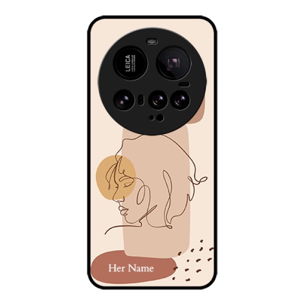 Xiaomi 15 Ultra 5G Custom Glass Phone Case - Calm Woman Line Art Design