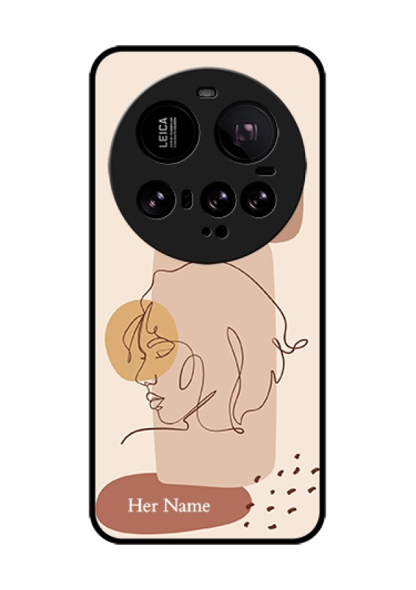 Xiaomi 15 Ultra 5G Custom Glass Phone Case - Calm Woman Line Art Design
