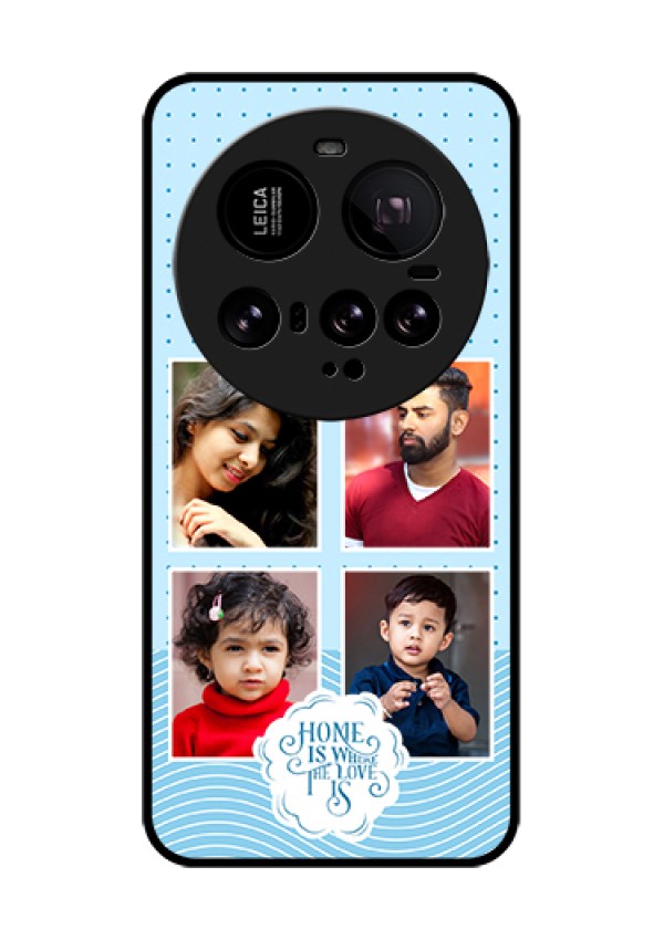 Xiaomi 15 Ultra 5G Custom Glass Phone Case - Cute Love Quote With 4 Pic Upload Design