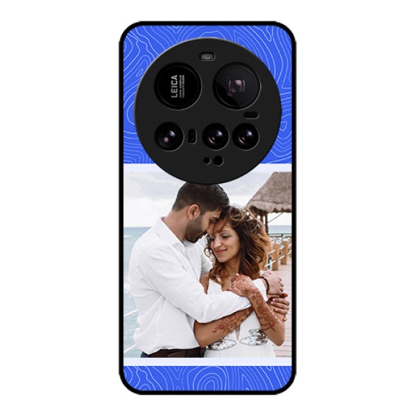 Xiaomi 15 Ultra 5G Custom Glass Phone Case - Curved Line Art With Blue And White Design Xiaomi 15 Ultra 5G Custom Glass Phone Case - Curved Line Art With Blue And White Design
