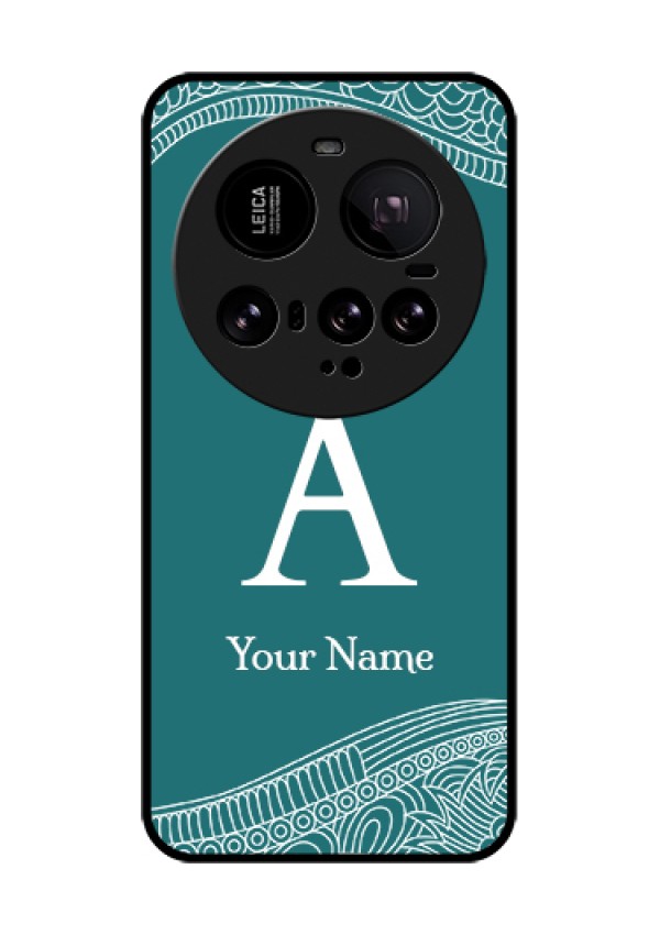 Xiaomi 15 Ultra 5G Custom Glass Phone Case - Line Art Pattern With Custom Name Design