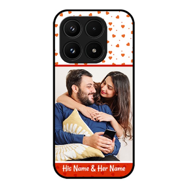 Xiaomi 17 5G Custom Glass Phone Case - Orange Love Symbol Design
