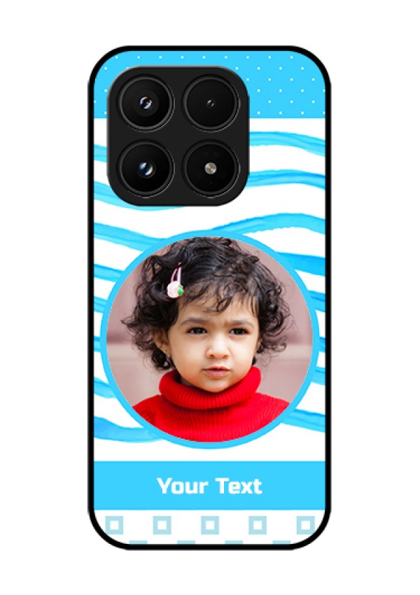 Xiaomi 17 5G Custom Glass Phone Case - Simple Blue Case Design