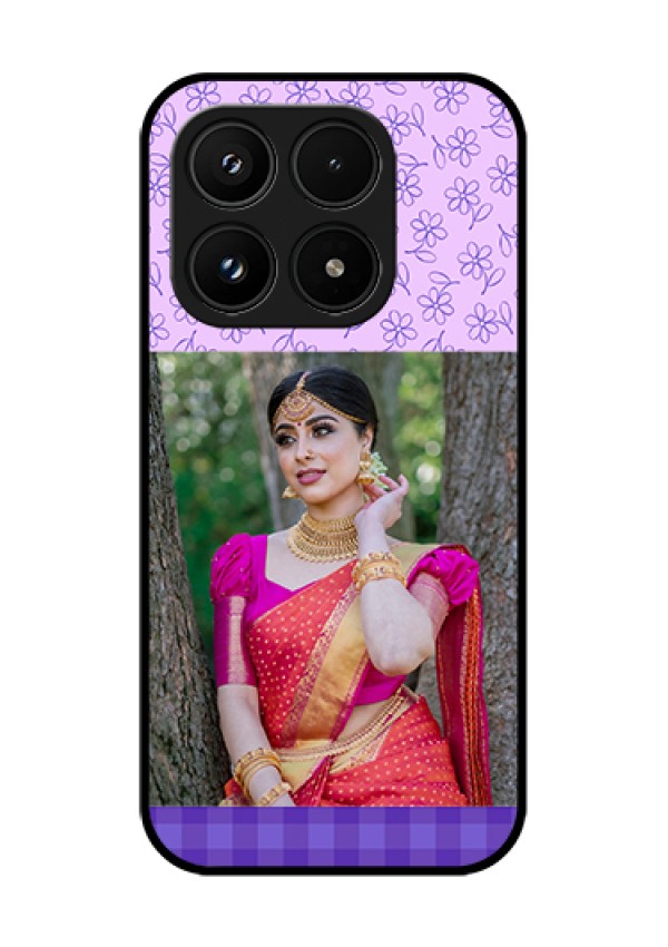 Xiaomi 17 5G Custom Glass Phone Case - Purple Floral Design