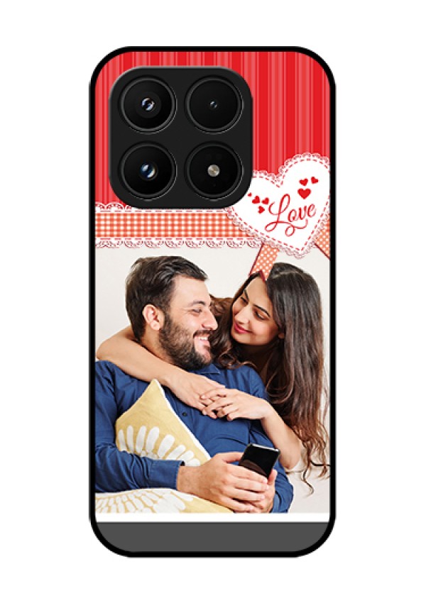 Xiaomi 17 5G Custom Glass Phone Case - Red Love Pattern Design