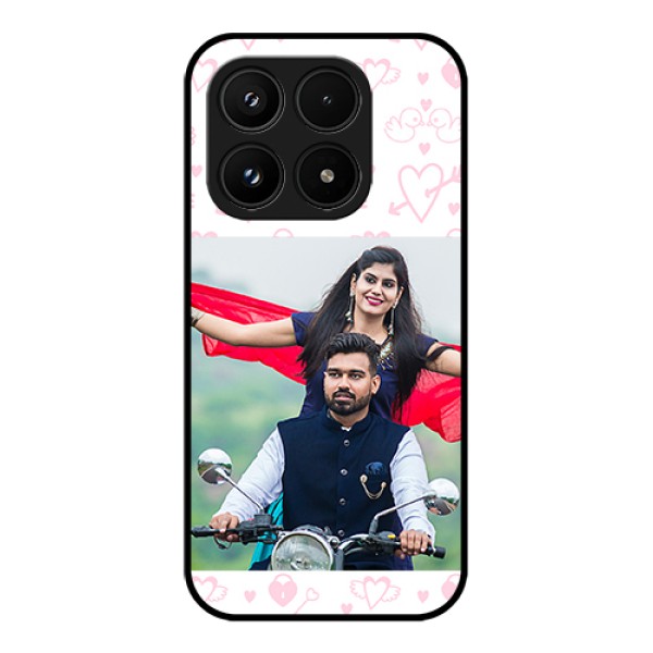 Xiaomi 17 5G Custom Glass Phone Case - Pink Flying Heart Design