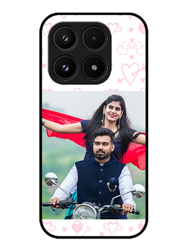 Custom Xiaomi 17 5G Custom Glass Phone Case - Pink Flying Heart Design
