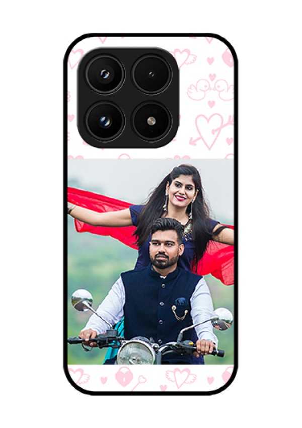 Xiaomi 17 5G Custom Glass Phone Case - Pink Flying Heart Design
