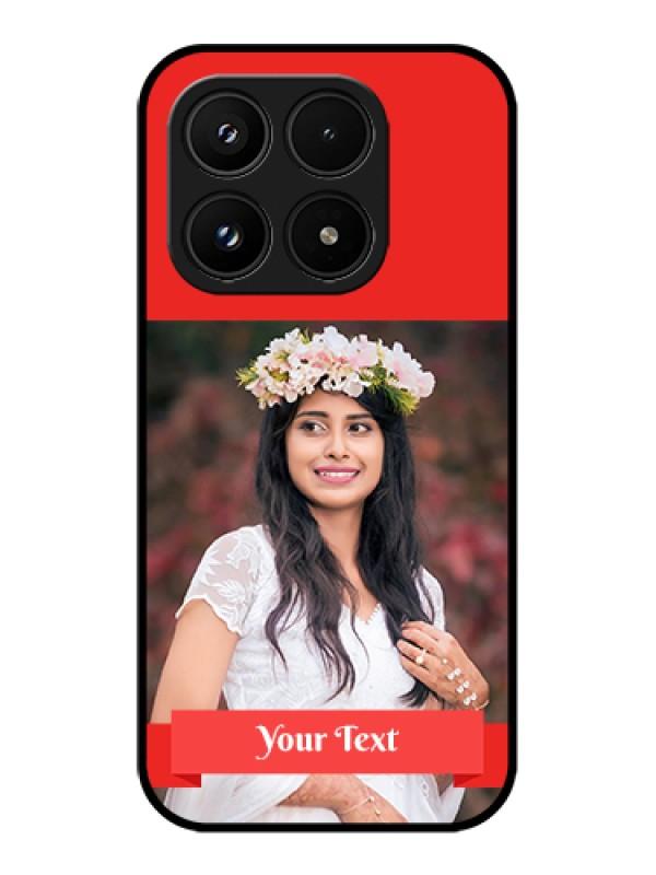 Custom Xiaomi 17 5G Custom Glass Phone Case - Simple Red Color Design