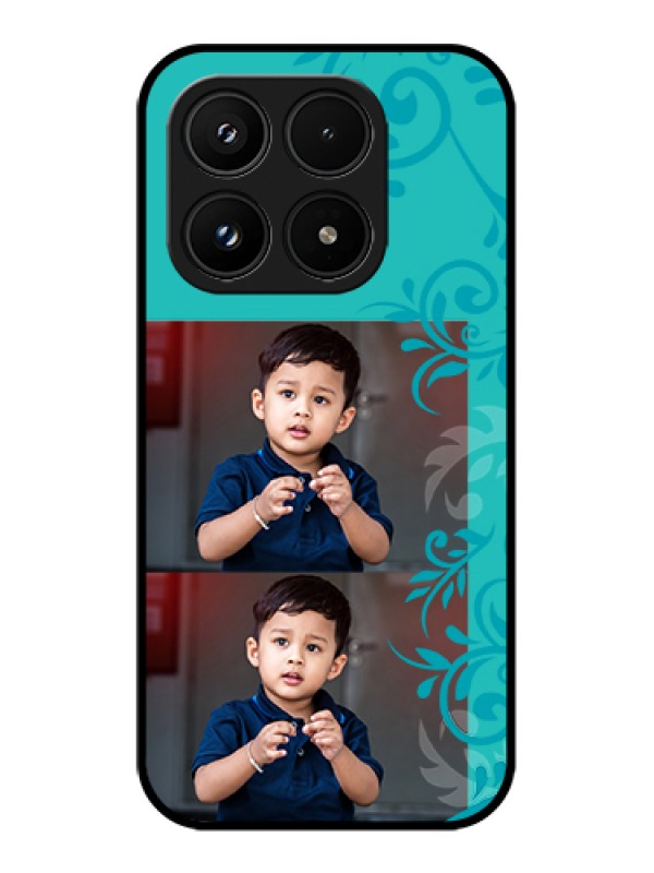 Custom Xiaomi 17 5G Custom Glass Phone Case - With Photo And Green Floral Design